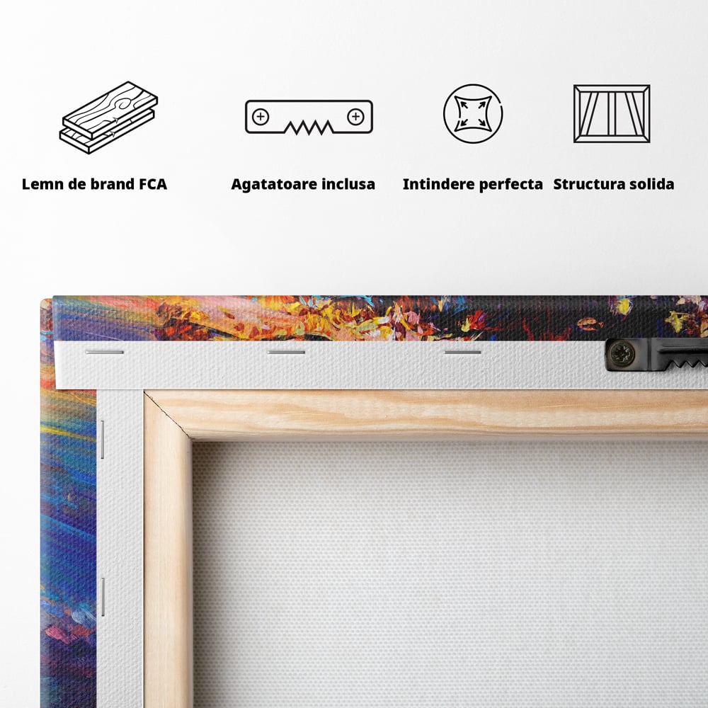 Tablou Canvas Premium LuxCanva® C1001, Copac La Rasarit ,  Living, Scara, Frunze, Cer, Dormitor, Culori Vibrante