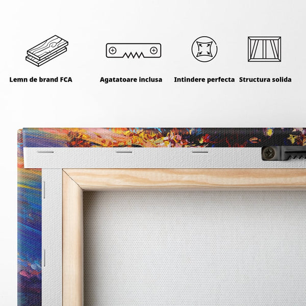 Tablou Canvas Premium LuxCanva® C1001, Copac La Rasarit ,  Living, Scara, Frunze, Cer, Dormitor, Culori Vibrante