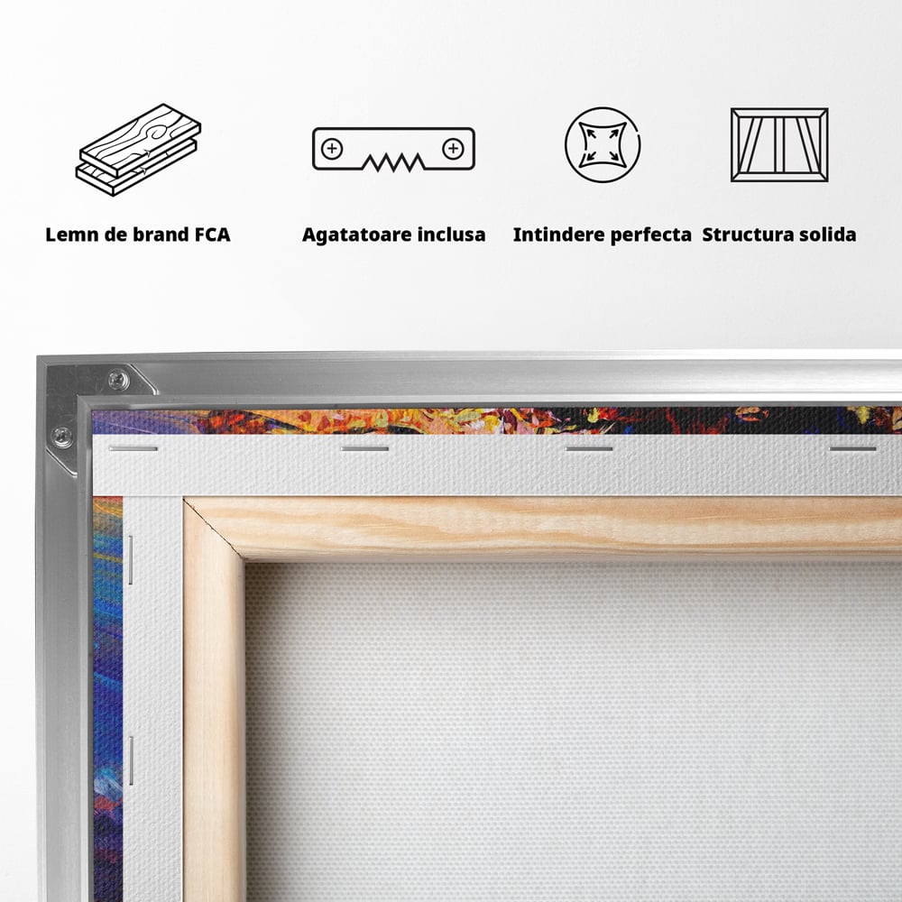 Tablou Canvas Premium LuxCanva® C1001, Copac La Rasarit ,  Living, Scara, Frunze, Cer, Dormitor, Culori Vibrante