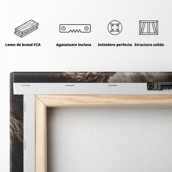 Tablou Canvas Premium LuxCanva® C1002, Leading Lion ,  Living, Leu, Lider, Neinfricat, Dormitor, Culori Vibrante