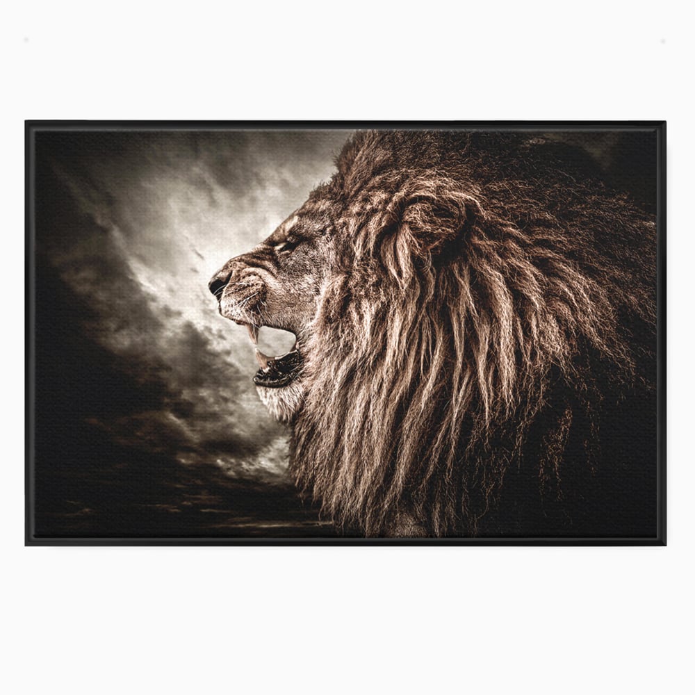 Tablou Canvas Premium LuxCanva® C1002, Leading Lion ,  Living, Leu, Lider, Neinfricat, Dormitor, Culori Vibrante