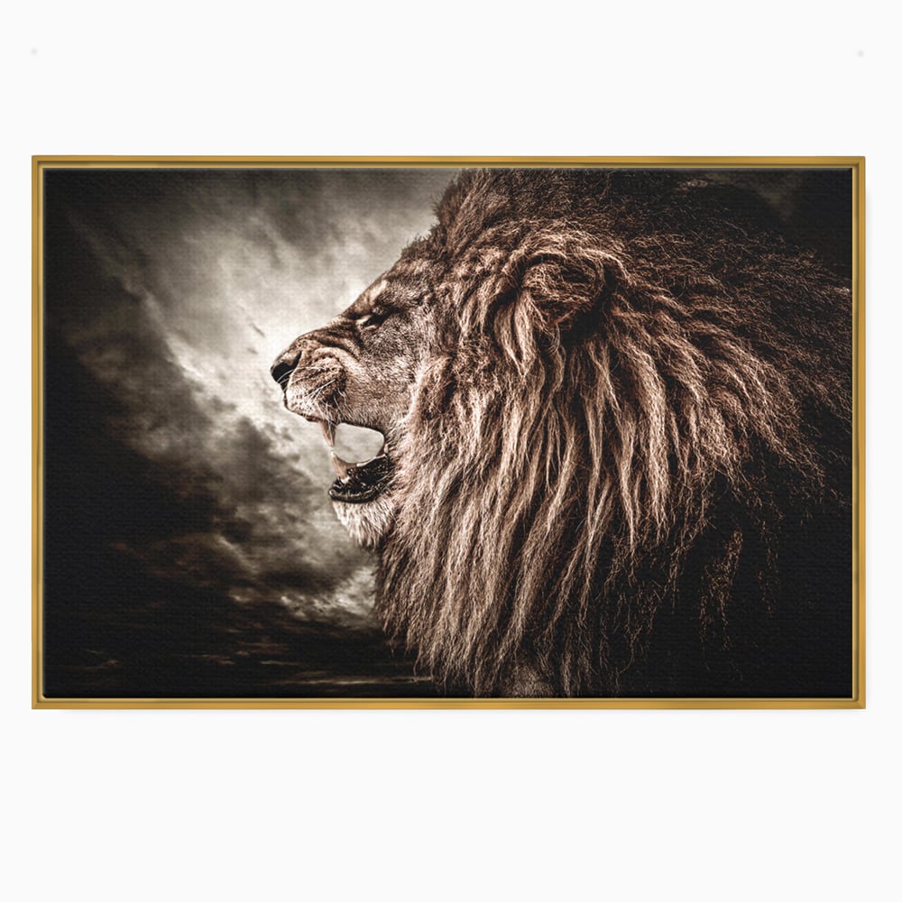 Tablou Canvas Premium LuxCanva® C1002, Leading Lion ,  Living, Leu, Lider, Neinfricat, Dormitor, Culori Vibrante