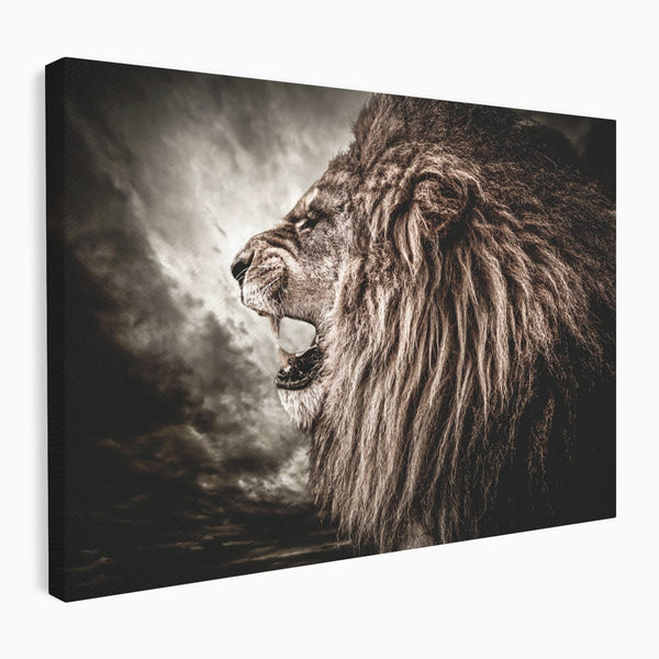 Tablou Canvas Premium LuxCanva® C1002, Leading Lion ,  Living, Leu, Lider, Neinfricat, Dormitor, Culori Vibrante