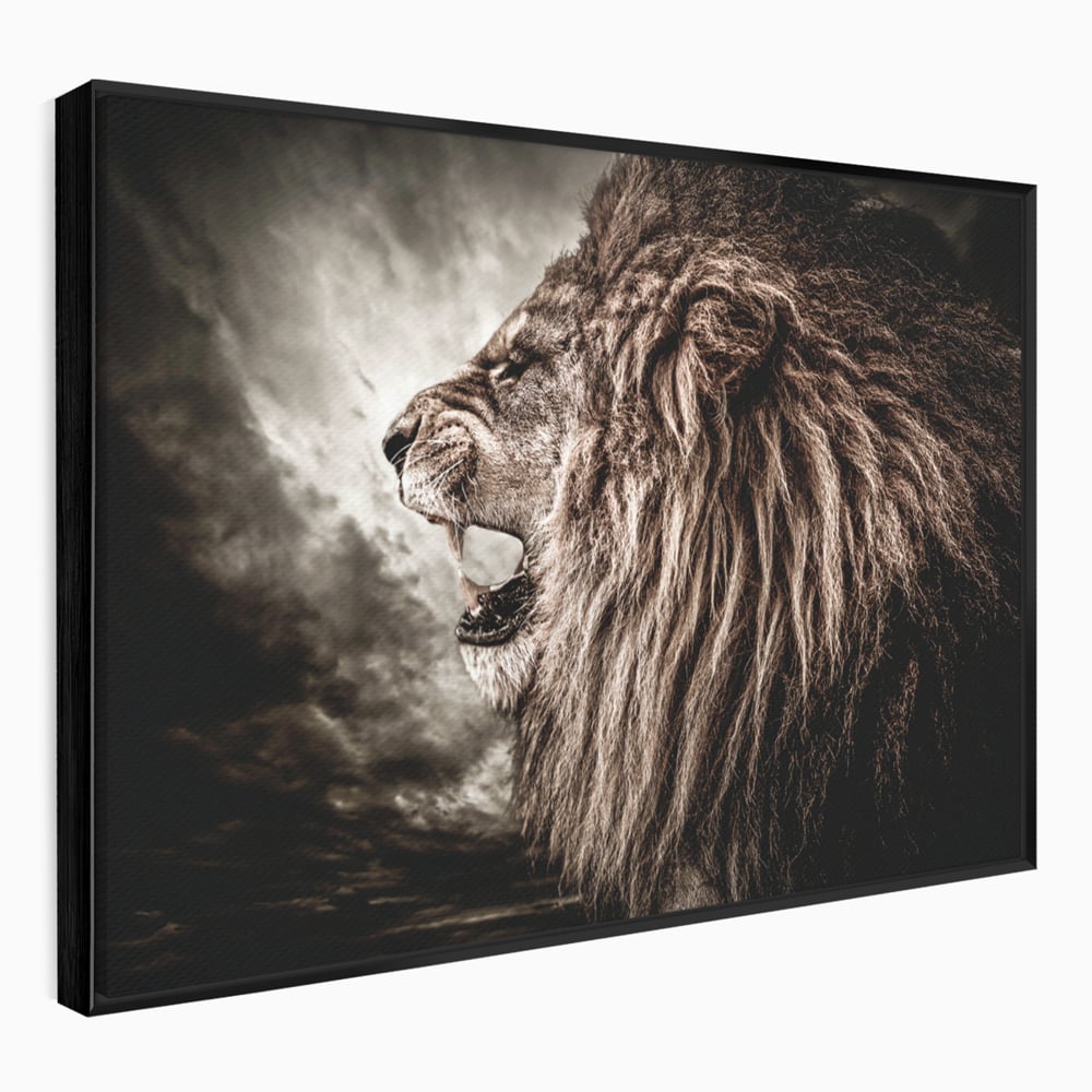 Tablou Canvas Premium LuxCanva® C1002, Leading Lion ,  Living, Leu, Lider, Neinfricat, Dormitor, Culori Vibrante