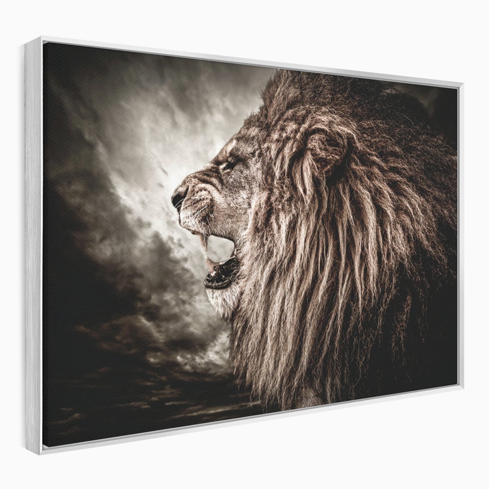 Tablou Canvas Premium LuxCanva® C1002, Leading Lion ,  Living, Leu, Lider, Neinfricat, Dormitor, Culori Vibrante