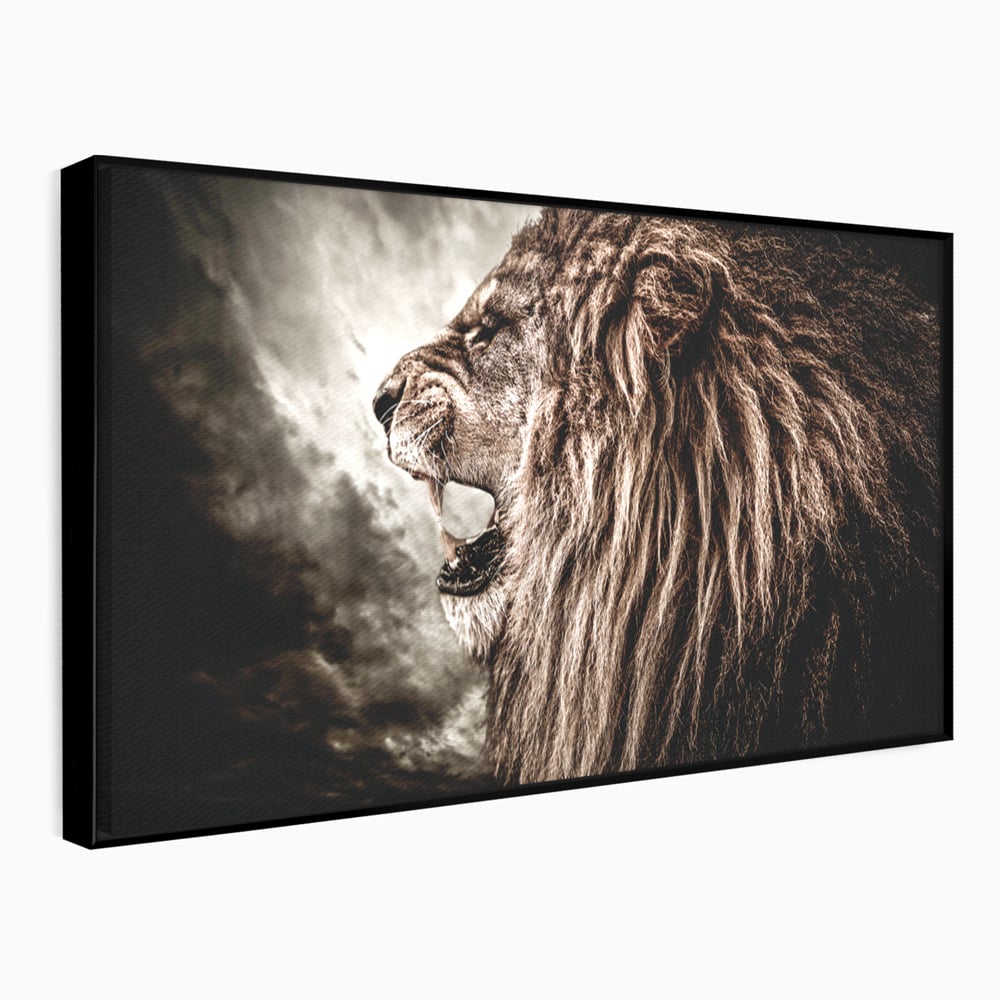 Tablou Canvas Premium LuxCanva® C1002, Leading Lion ,  Living, Leu, Lider, Neinfricat, Dormitor, Culori Vibrante