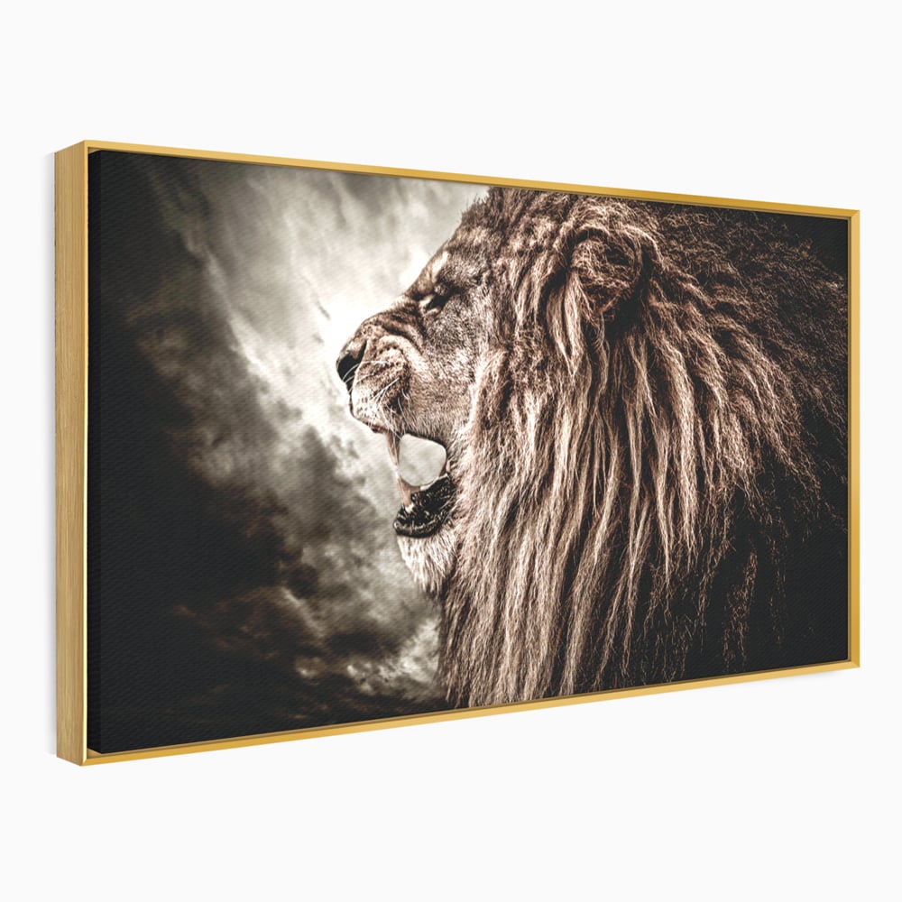 Tablou Canvas Premium LuxCanva® C1002, Leading Lion ,  Living, Leu, Lider, Neinfricat, Dormitor, Culori Vibrante
