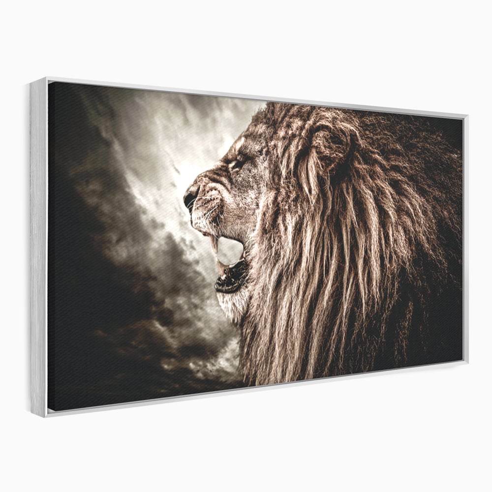 Tablou Canvas Premium LuxCanva® C1002, Leading Lion ,  Living, Leu, Lider, Neinfricat, Dormitor, Culori Vibrante