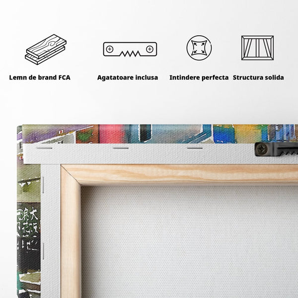 Tablou Canvas Premium LuxCanva® C1003, Old Car , Living, Strada, Vacanta, Masina, Camera Copil, Culori Vibrante