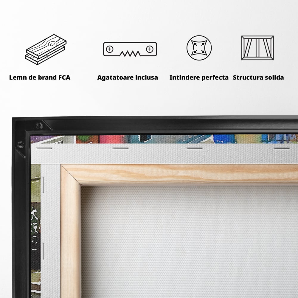 Tablou Canvas Premium LuxCanva® C1003, Old Car , Living, Strada, Vacanta, Masina, Camera Copil, Culori Vibrante