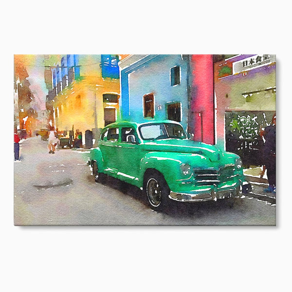 Tablou Canvas Premium LuxCanva® C1003, Old Car , Living, Strada, Vacanta, Masina, Camera Copil, Culori Vibrante