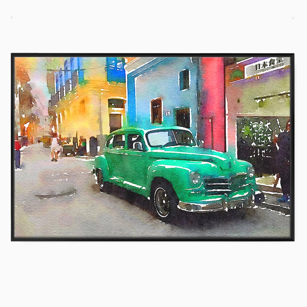 Tablou Canvas Premium LuxCanva® C1003, Old Car , Living, Strada, Vacanta, Masina, Camera Copil, Culori Vibrante