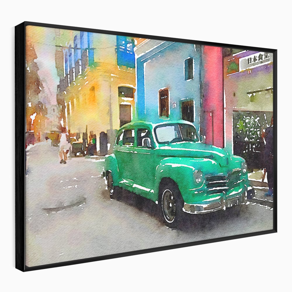 Tablou Canvas Premium LuxCanva® C1003, Old Car , Living, Strada, Vacanta, Masina, Camera Copil, Culori Vibrante