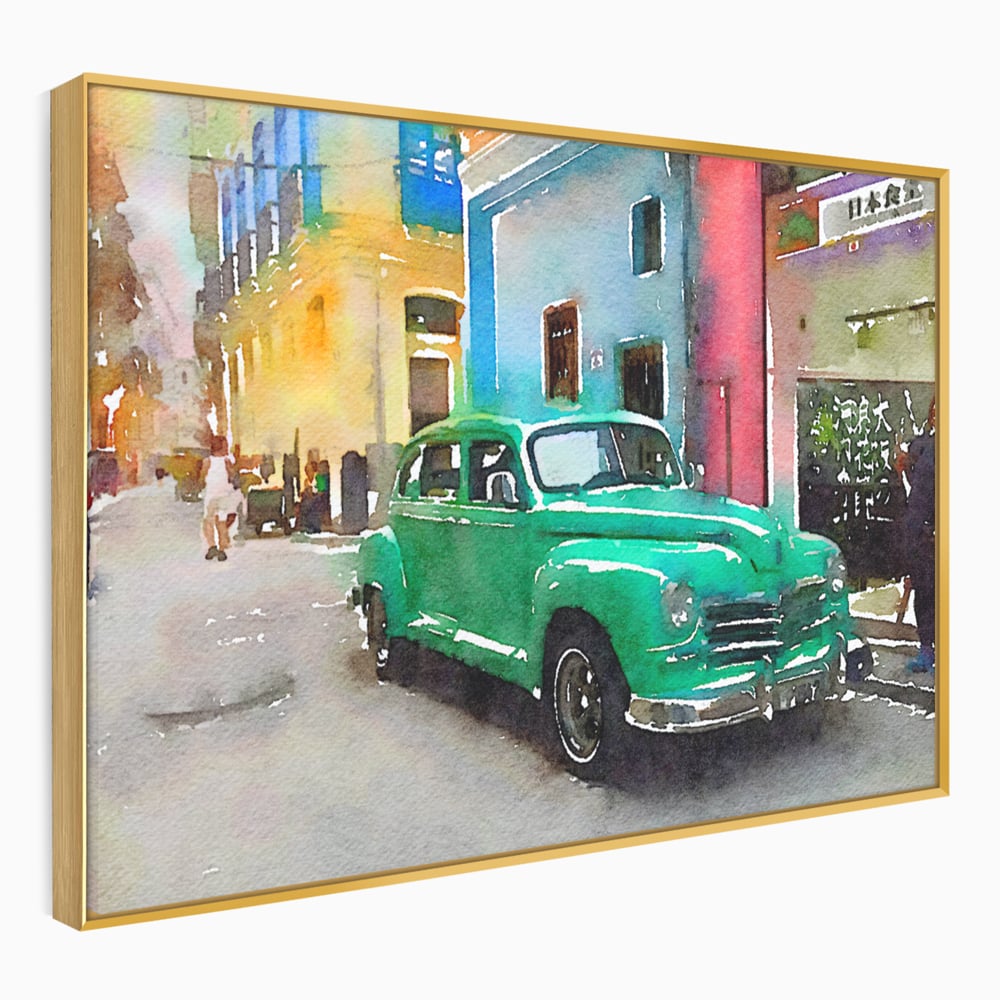 Tablou Canvas Premium LuxCanva® C1003, Old Car , Living, Strada, Vacanta, Masina, Camera Copil, Culori Vibrante