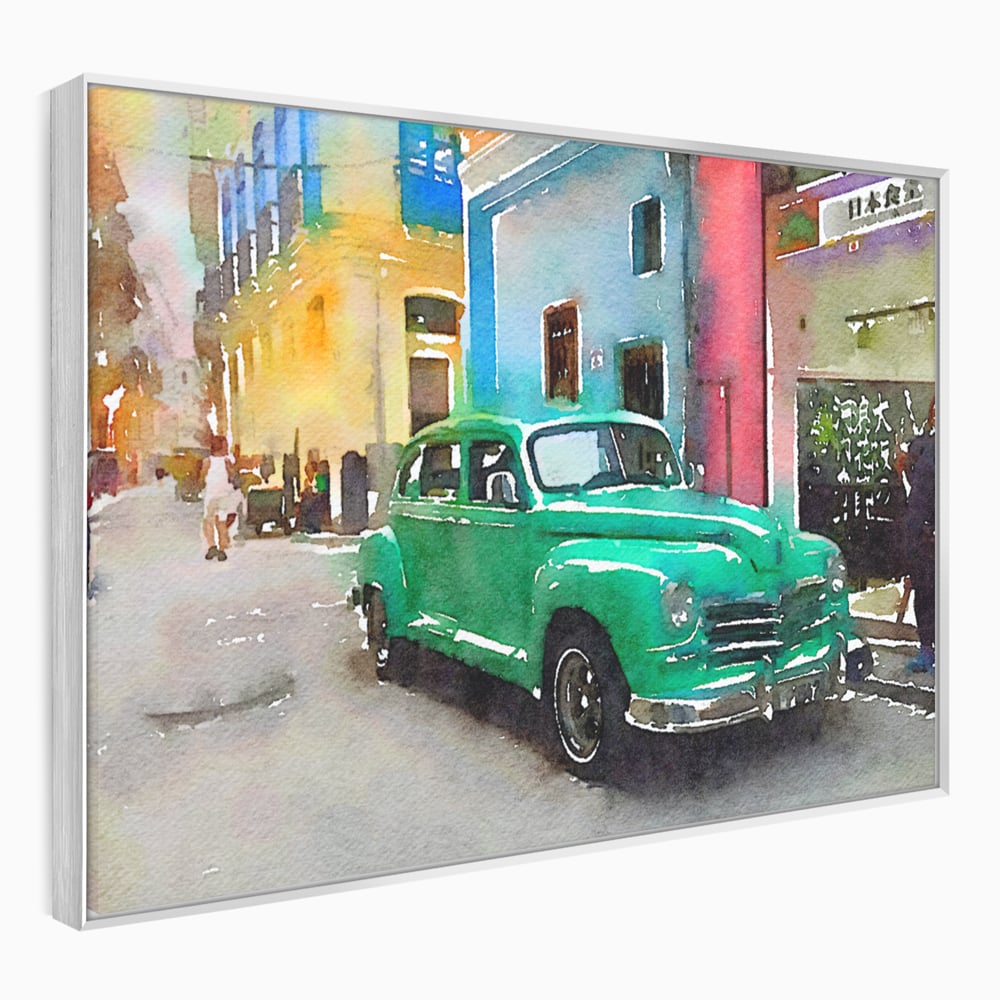Tablou Canvas Premium LuxCanva® C1003, Old Car , Living, Strada, Vacanta, Masina, Camera Copil, Culori Vibrante