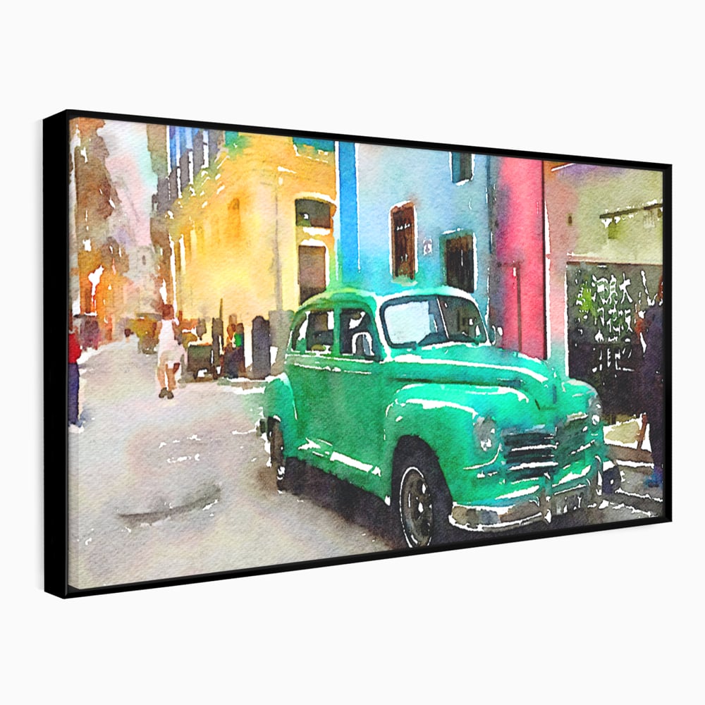 Tablou Canvas Premium LuxCanva® C1003, Old Car , Living, Strada, Vacanta, Masina, Camera Copil, Culori Vibrante