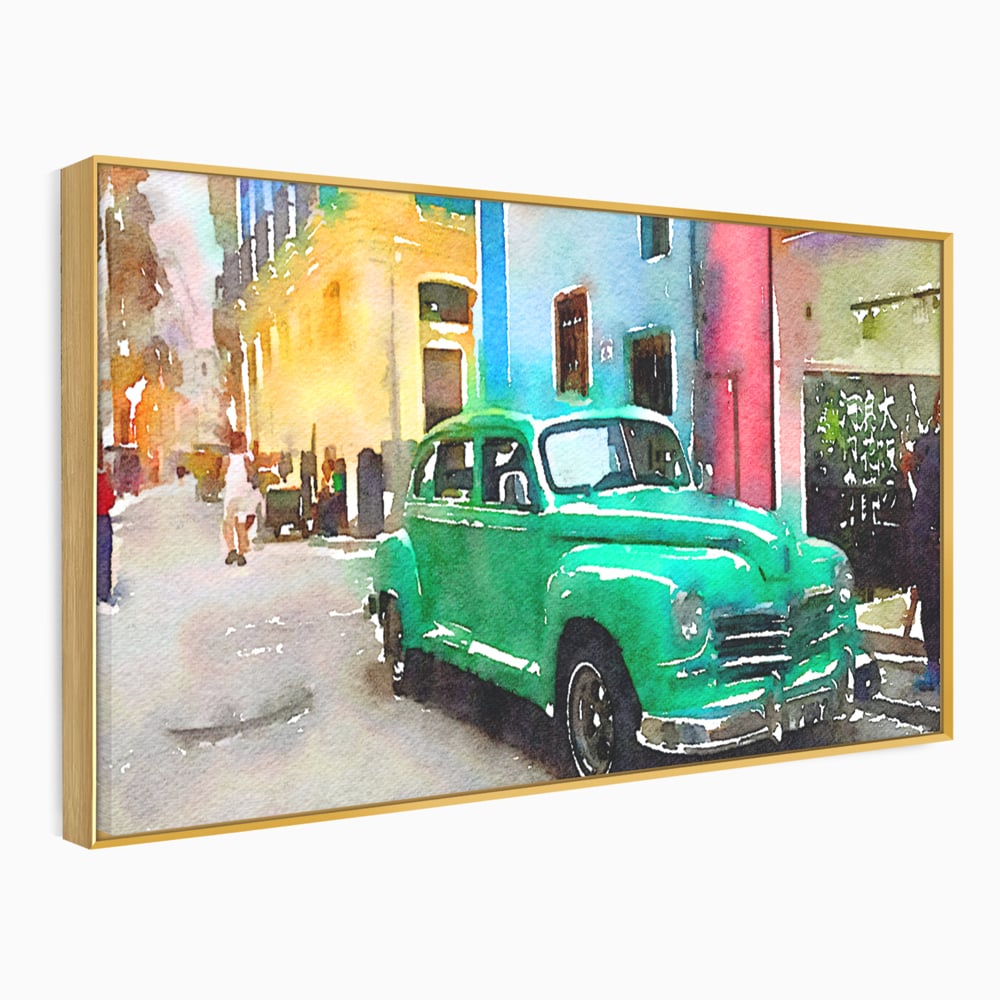 Tablou Canvas Premium LuxCanva® C1003, Old Car , Living, Strada, Vacanta, Masina, Camera Copil, Culori Vibrante