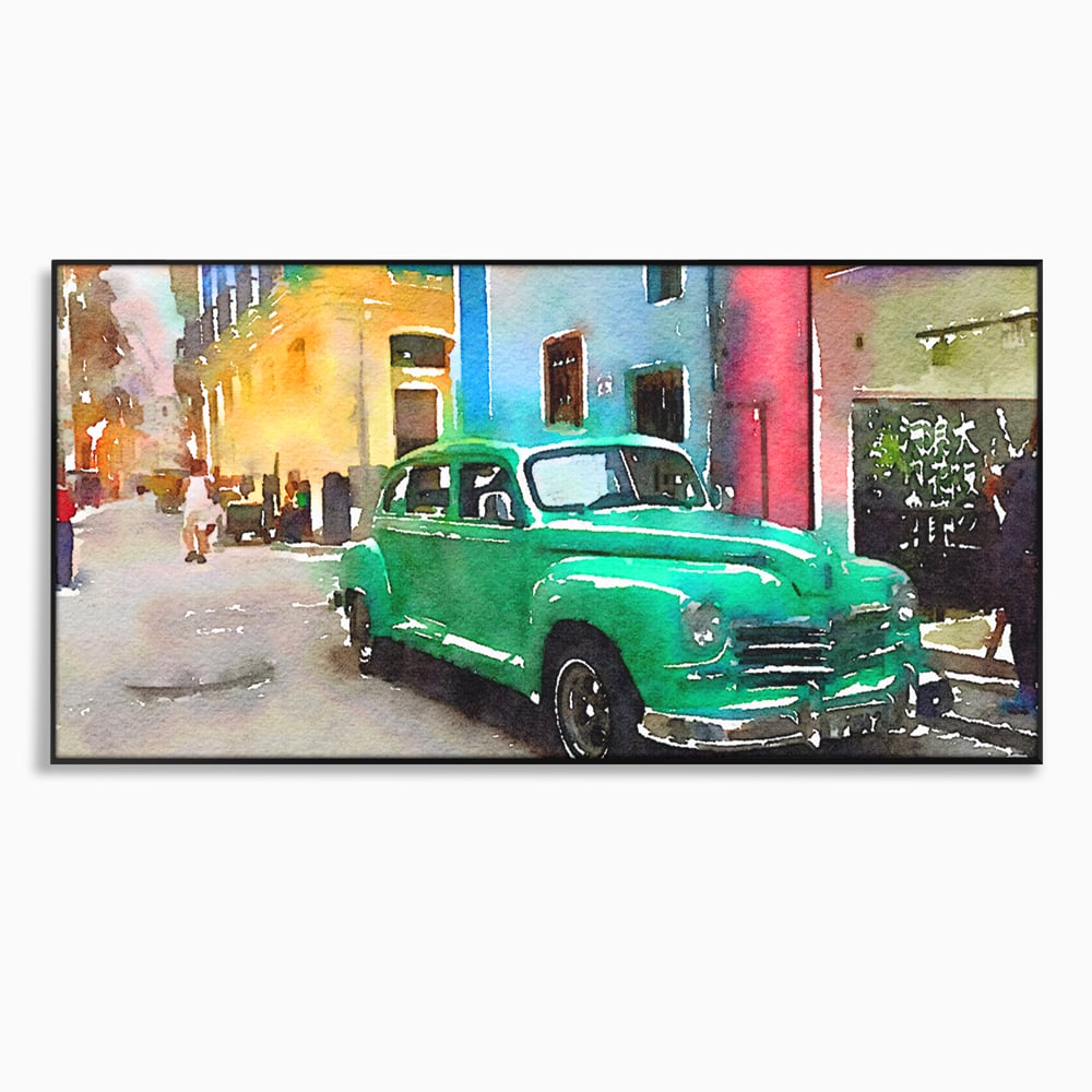 Tablou Canvas Premium LuxCanva® C1003, Old Car , Living, Strada, Vacanta, Masina, Camera Copil, Culori Vibrante