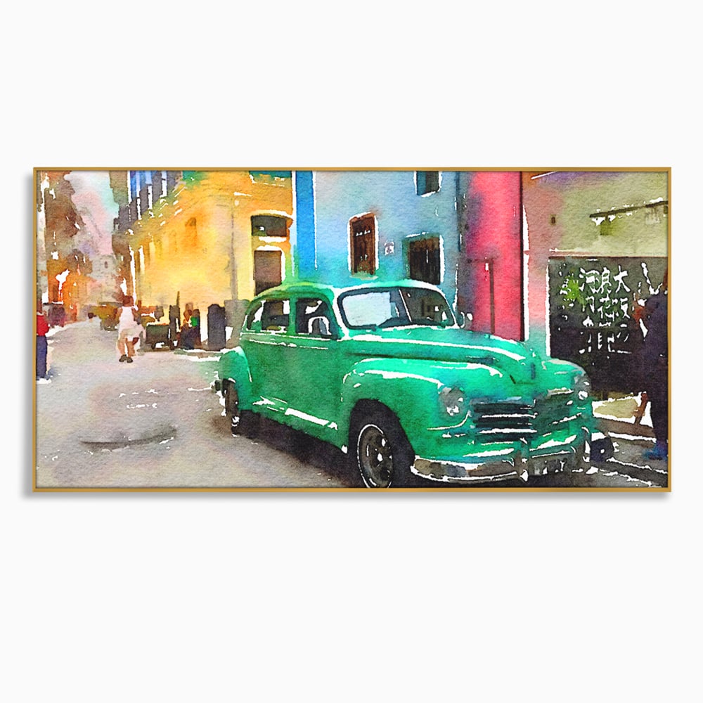 Tablou Canvas Premium LuxCanva® C1003, Old Car , Living, Strada, Vacanta, Masina, Camera Copil, Culori Vibrante