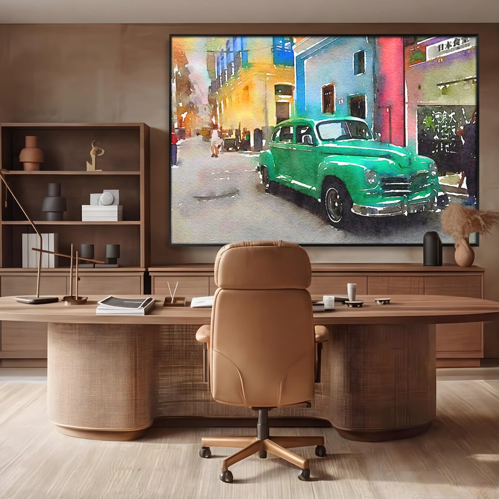 Tablou Canvas Premium LuxCanva® C1003, Old Car , Living, Strada, Vacanta, Masina, Camera Copil, Culori Vibrante