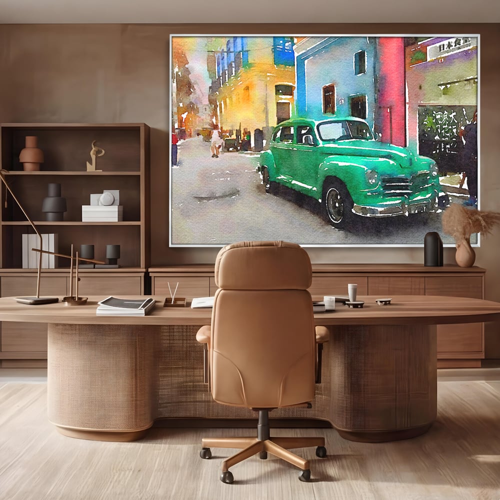 Tablou Canvas Premium LuxCanva® C1003, Old Car , Living, Strada, Vacanta, Masina, Camera Copil, Culori Vibrante