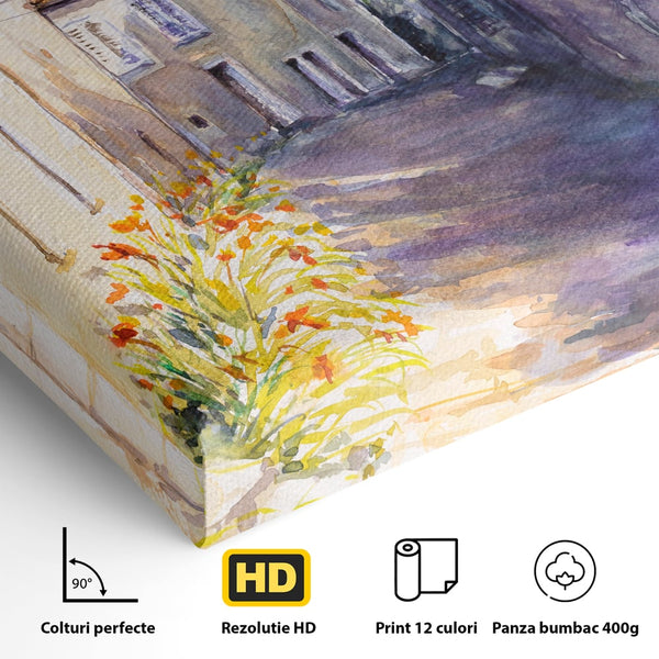 Tablou Canvas Premium LuxCanva® C1004 Alee Insorita , Living, Strada, Vacanta, Excursie, Culori Vibrante