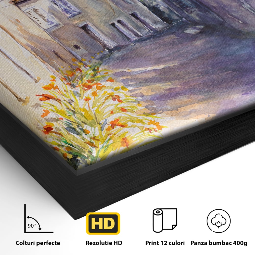 Tablou Canvas Premium LuxCanva® C1004 Alee Insorita , Living, Strada, Vacanta, Excursie, Culori Vibrante