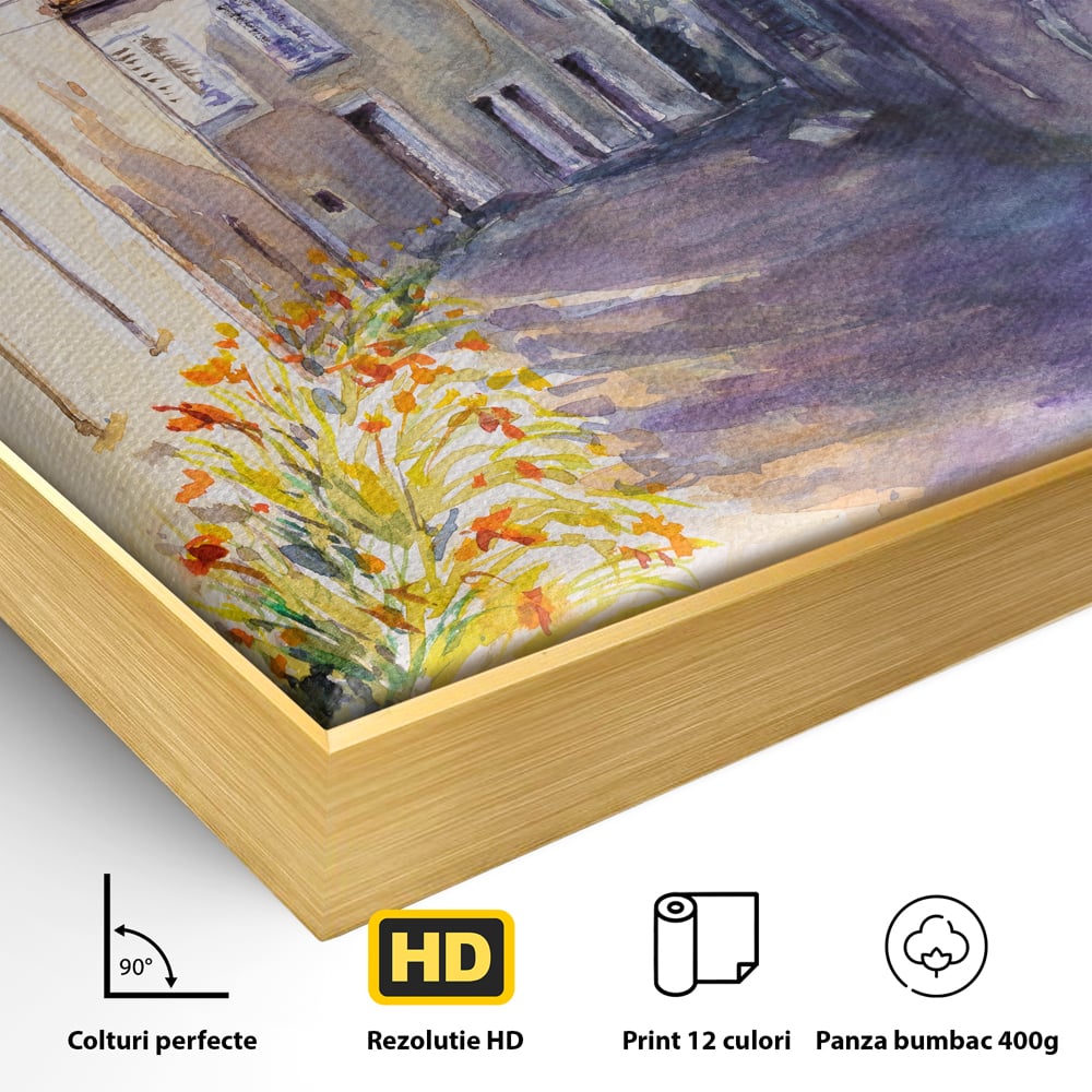 Tablou Canvas Premium LuxCanva® C1004 Alee Insorita , Living, Strada, Vacanta, Excursie, Culori Vibrante