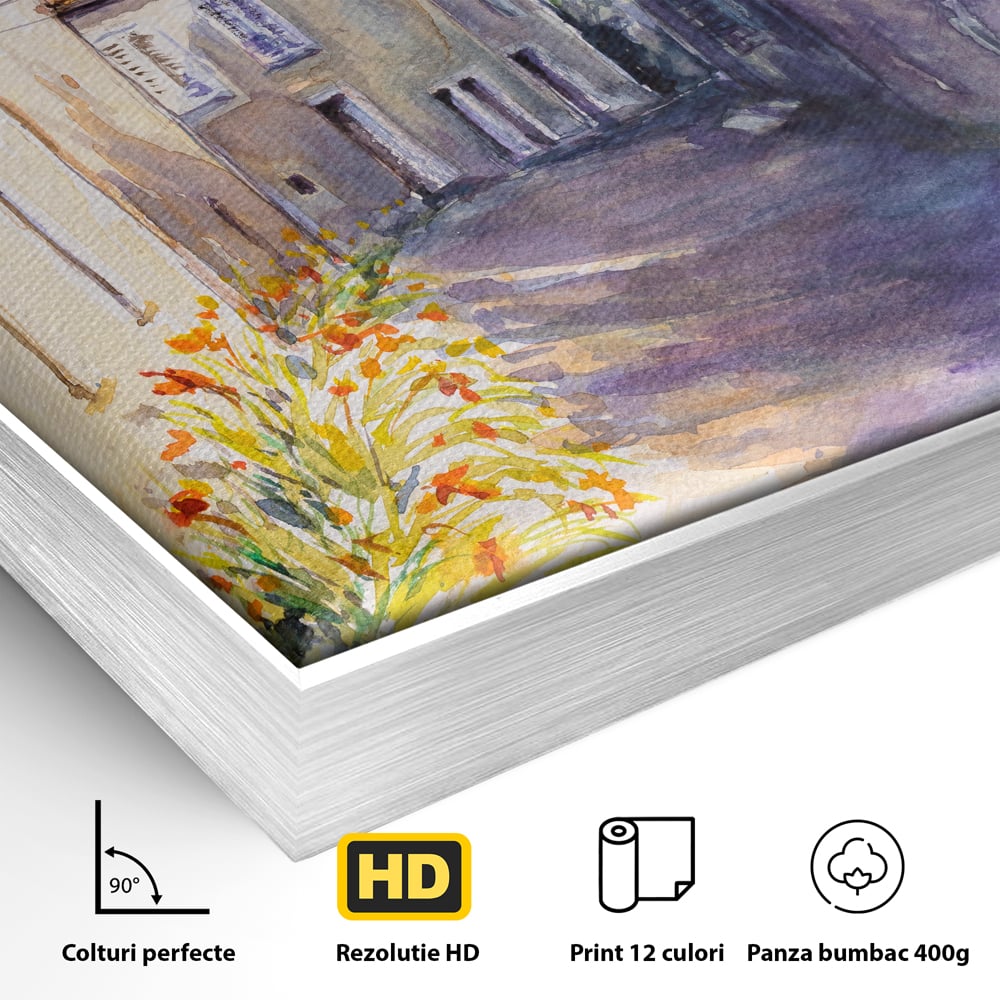 Tablou Canvas Premium LuxCanva® C1004 Alee Insorita , Living, Strada, Vacanta, Excursie, Culori Vibrante