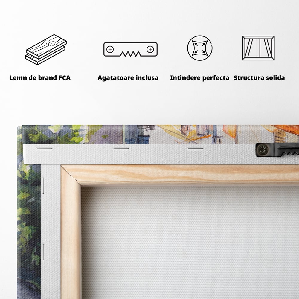 Tablou Canvas Premium LuxCanva® C1004 Alee Insorita , Living, Strada, Vacanta, Excursie, Culori Vibrante