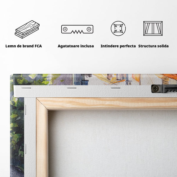 Tablou Canvas Premium LuxCanva® C1004 Alee Insorita , Living, Strada, Vacanta, Excursie, Culori Vibrante