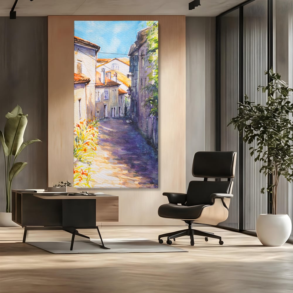Tablou Canvas Premium LuxCanva® C1004 Alee Insorita , Living, Strada, Vacanta, Excursie, Culori Vibrante