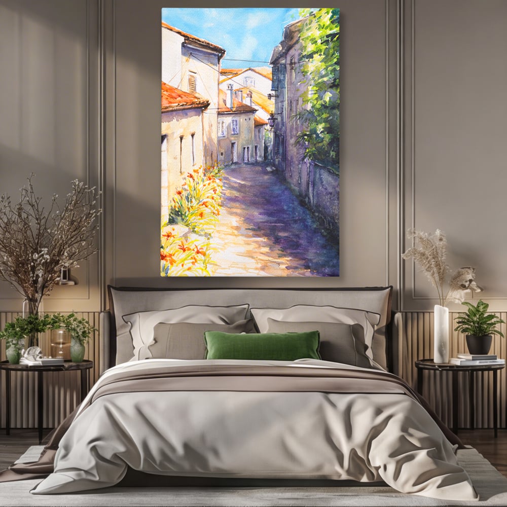 Tablou Canvas Premium LuxCanva® C1004 Alee Insorita , Living, Strada, Vacanta, Excursie, Culori Vibrante