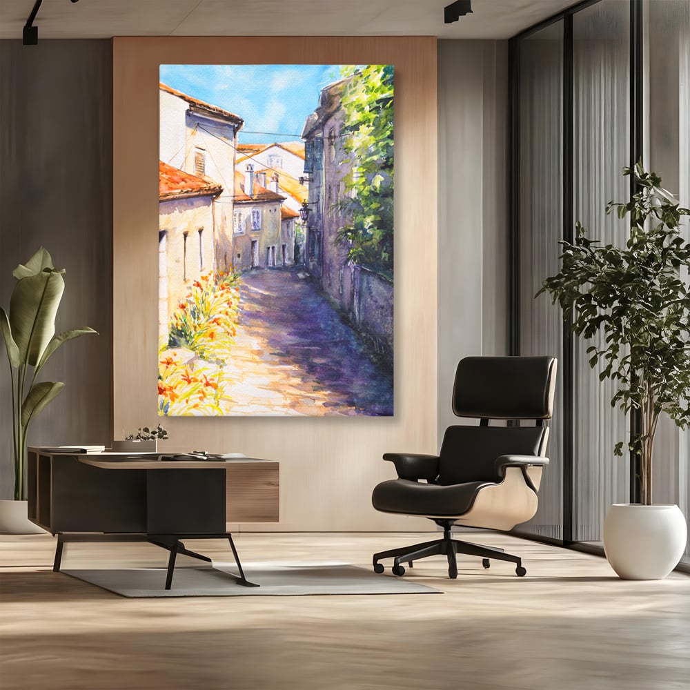 Tablou Canvas Premium LuxCanva® C1004 Alee Insorita , Living, Strada, Vacanta, Excursie, Culori Vibrante