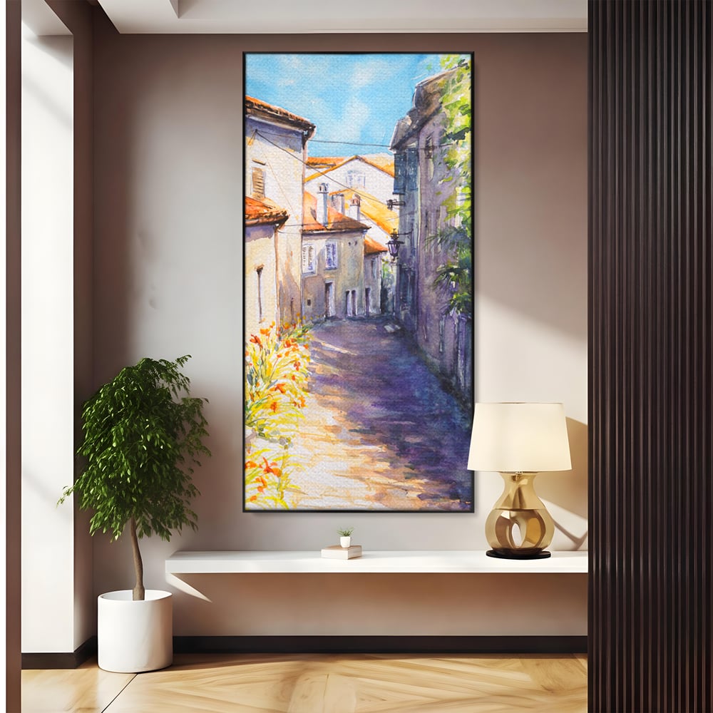 Tablou Canvas Premium LuxCanva® C1004 Alee Insorita , Living, Strada, Vacanta, Excursie, Culori Vibrante