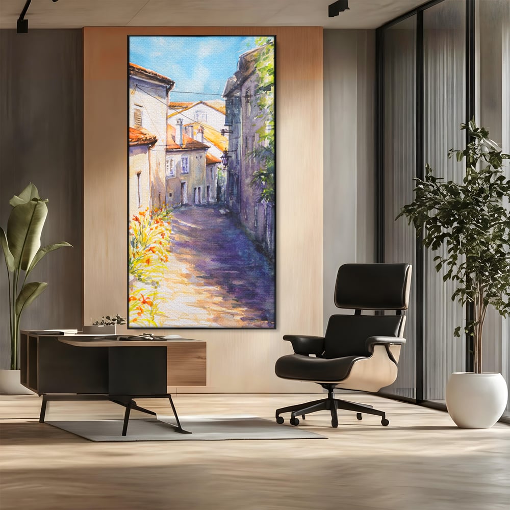 Tablou Canvas Premium LuxCanva® C1004 Alee Insorita , Living, Strada, Vacanta, Excursie, Culori Vibrante