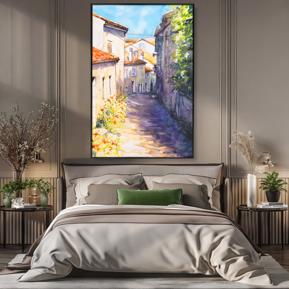 Tablou Canvas Premium LuxCanva® C1004 Alee Insorita , Living, Strada, Vacanta, Excursie, Culori Vibrante