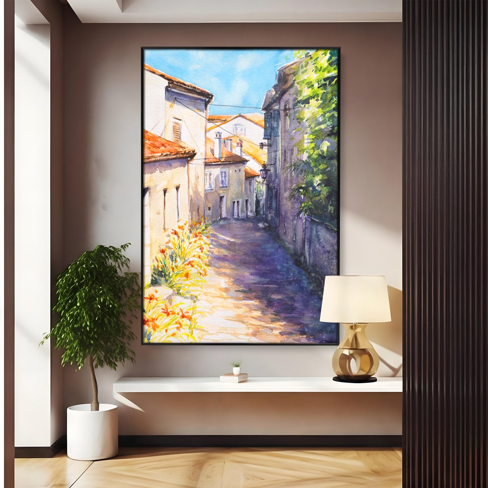 Tablou Canvas Premium LuxCanva® C1004 Alee Insorita , Living, Strada, Vacanta, Excursie, Culori Vibrante