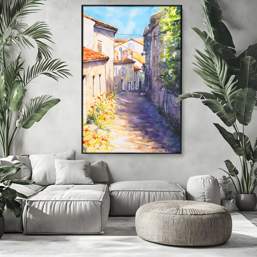Tablou Canvas Premium LuxCanva® C1004 Alee Insorita , Living, Strada, Vacanta, Excursie, Culori Vibrante