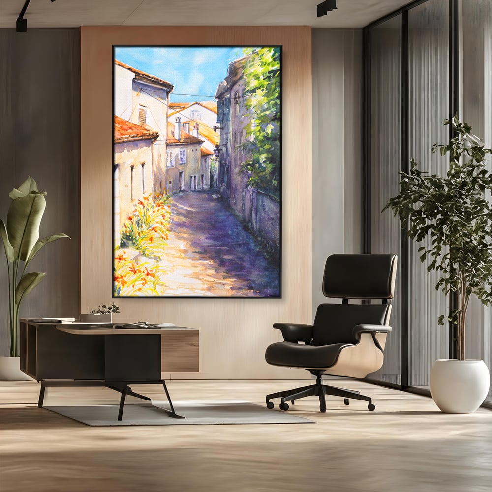 Tablou Canvas Premium LuxCanva® C1004 Alee Insorita , Living, Strada, Vacanta, Excursie, Culori Vibrante