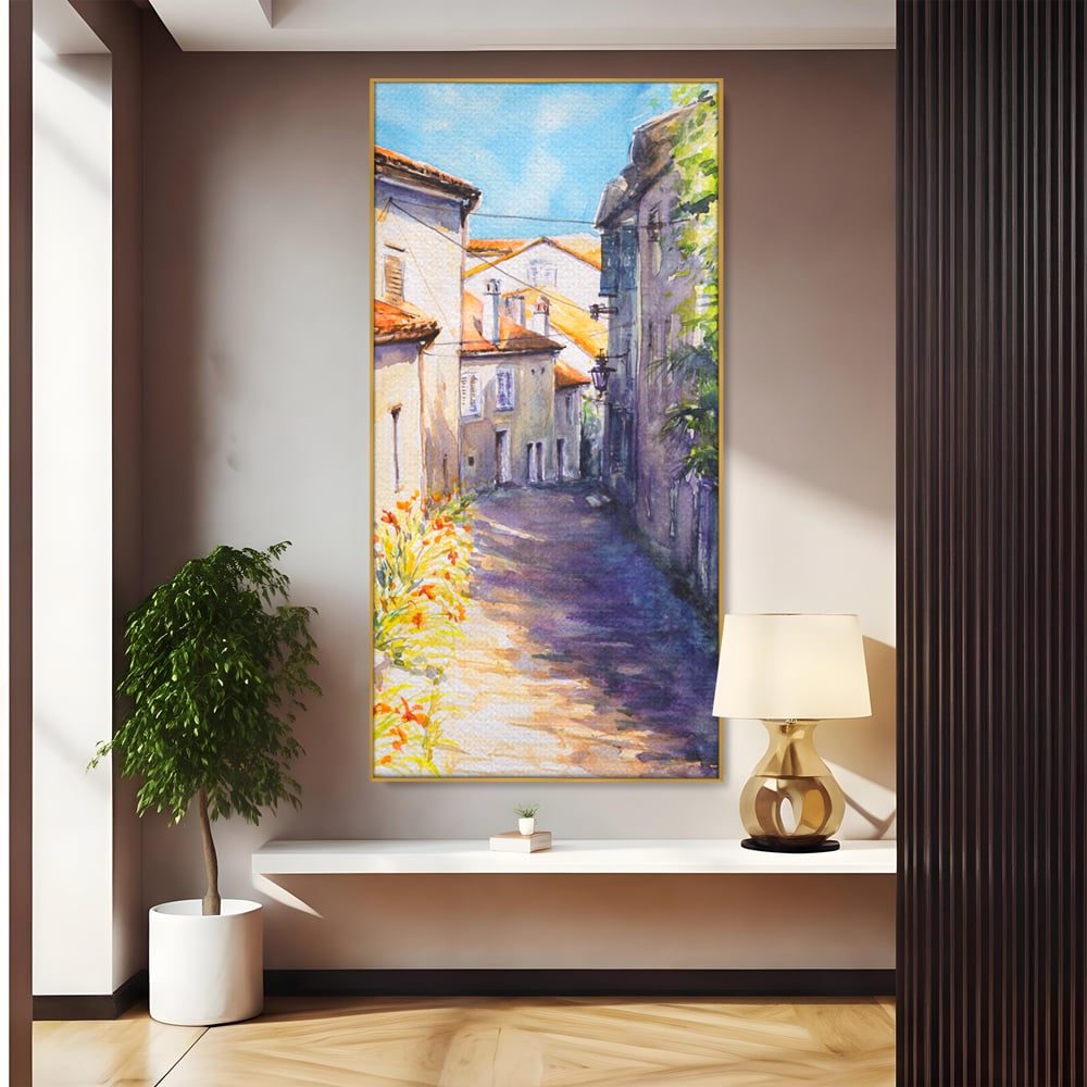 Tablou Canvas Premium LuxCanva® C1004 Alee Insorita , Living, Strada, Vacanta, Excursie, Culori Vibrante