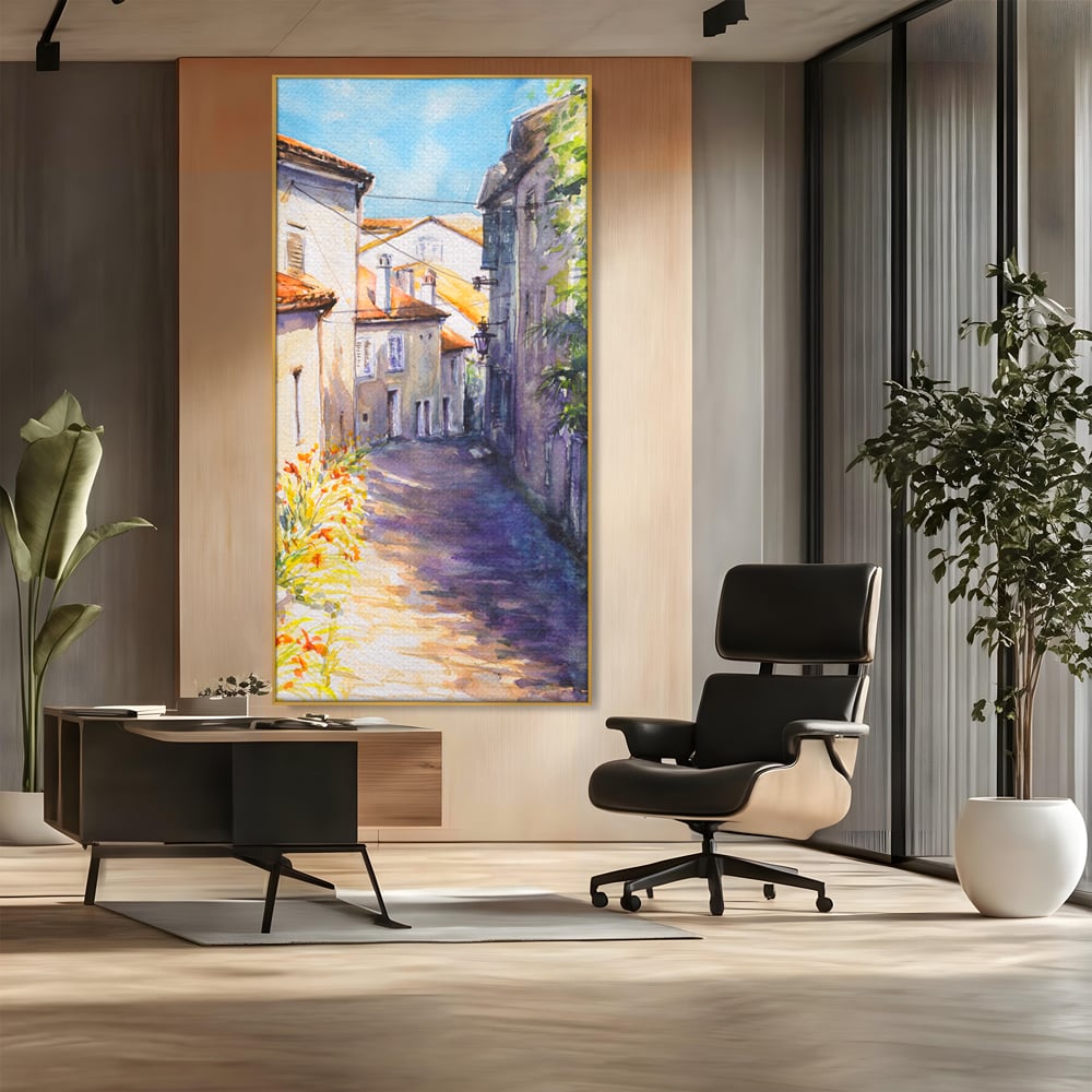Tablou Canvas Premium LuxCanva® C1004 Alee Insorita , Living, Strada, Vacanta, Excursie, Culori Vibrante