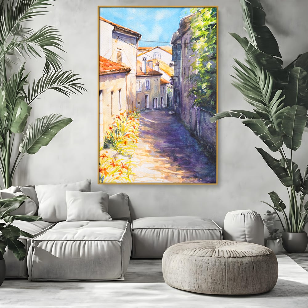 Tablou Canvas Premium LuxCanva® C1004 Alee Insorita , Living, Strada, Vacanta, Excursie, Culori Vibrante
