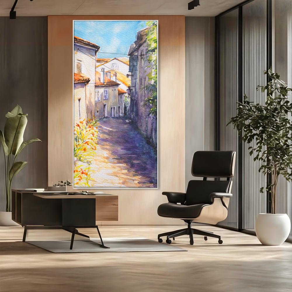 Tablou Canvas Premium LuxCanva® C1004 Alee Insorita , Living, Strada, Vacanta, Excursie, Culori Vibrante