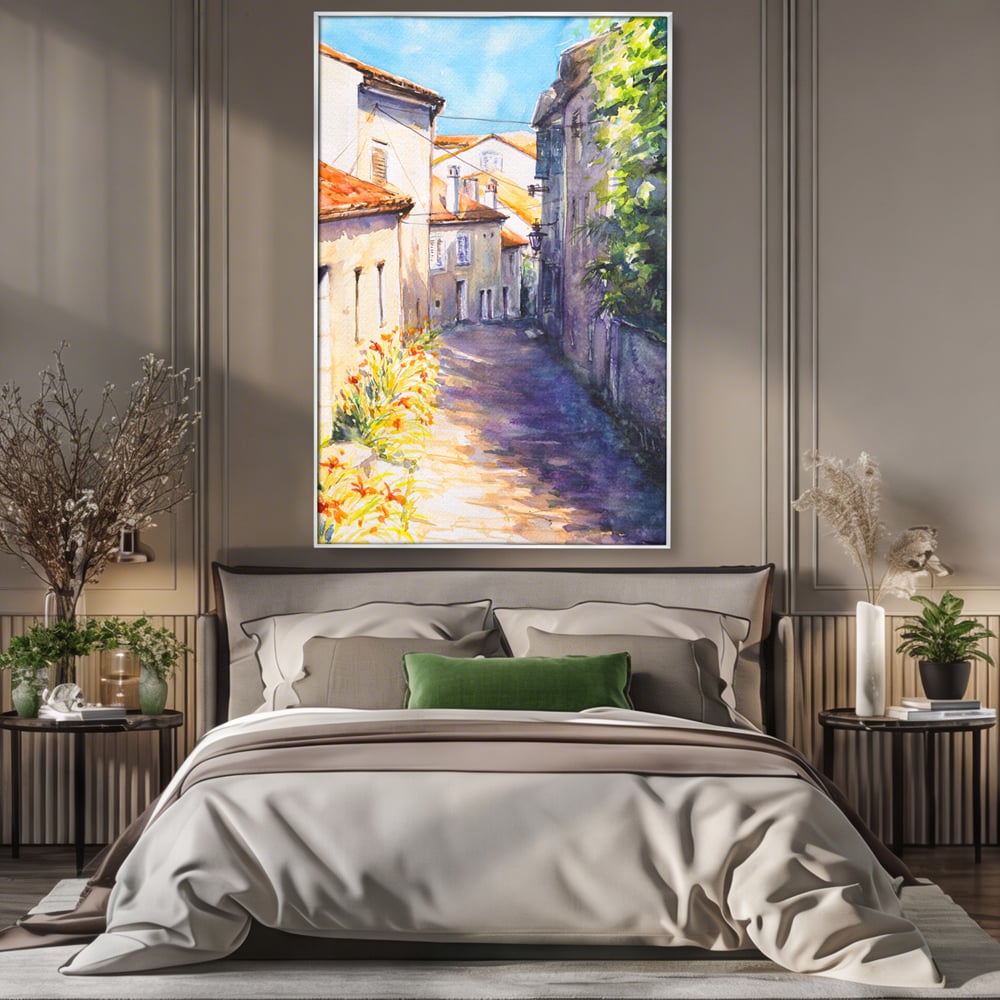 Tablou Canvas Premium LuxCanva® C1004 Alee Insorita , Living, Strada, Vacanta, Excursie, Culori Vibrante