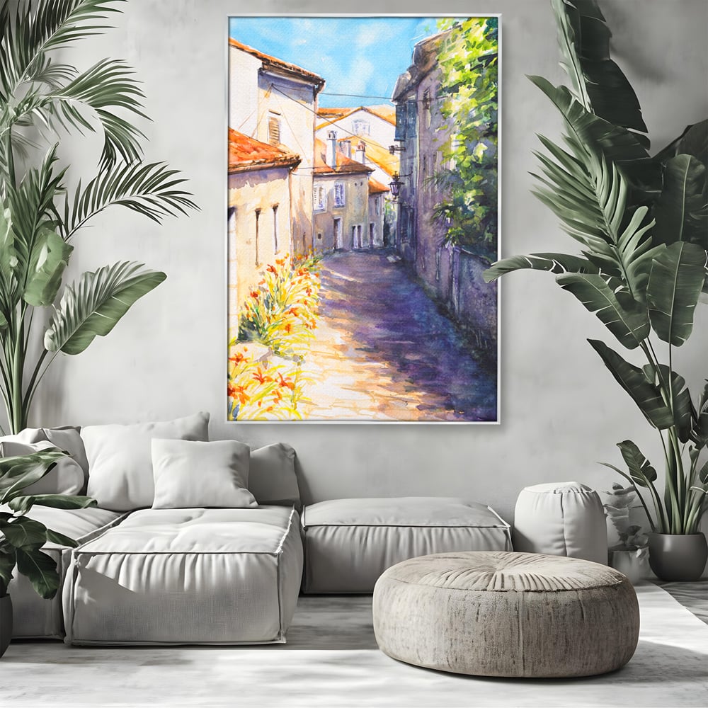 Tablou Canvas Premium LuxCanva® C1004 Alee Insorita , Living, Strada, Vacanta, Excursie, Culori Vibrante
