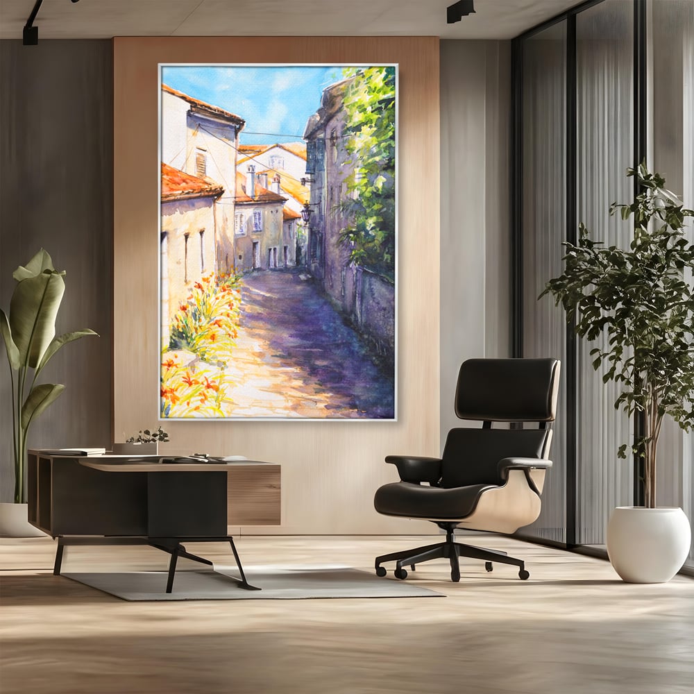 Tablou Canvas Premium LuxCanva® C1004 Alee Insorita , Living, Strada, Vacanta, Excursie, Culori Vibrante