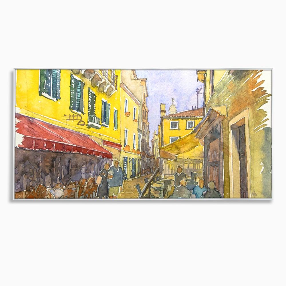 Tablou Canvas Premium LuxCanva® C1007, Terase , Living, Hol, Strada, Vacanta, Centrul Vechi, Vara, Relaxare, Culori Vibrante