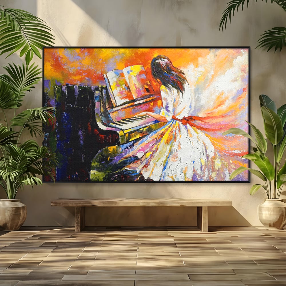 Leinwandbilder Leinwandbilder Premium LuxCanva® C1008, Konzert Klavier, Wohnen, Kinderzimmer, Entspannend, Lebendige Farben