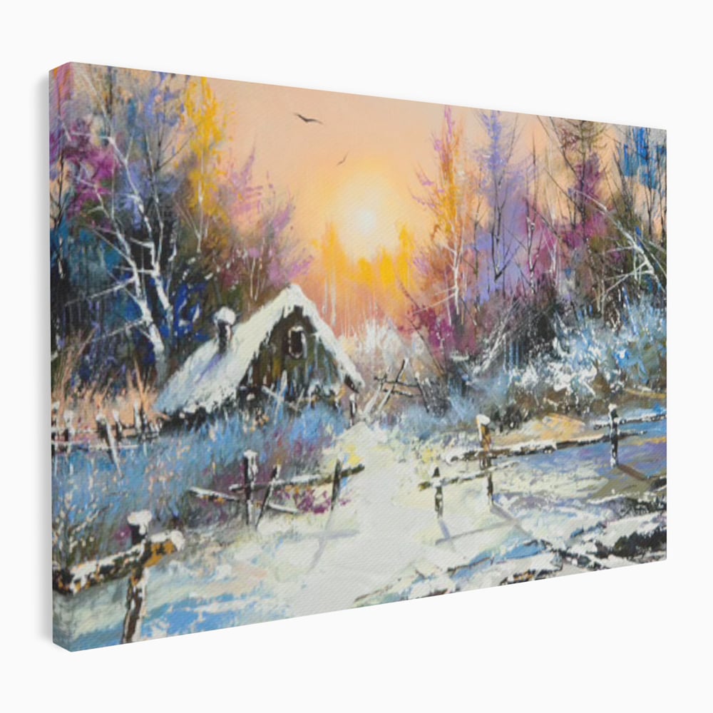 Tablou Canvas Premium LuxCanva® C1010, Peisaj De Iarna ,  Living, Dormitor, Birou, Relaxare, Culori Vibrante